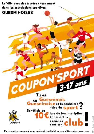 Tu es Guesninois ou Guesninoise et tu souhaites faire du sport ? Bénéficie de 10€ lors de ton inscription en faisant la demande dans ton club !