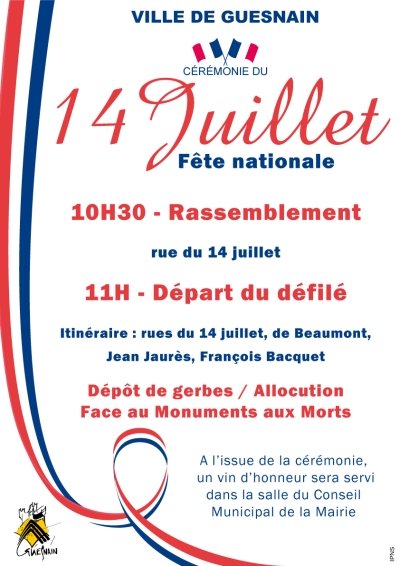 Rassemblement du 14 juillet à 10h30 rue du 14 juillet