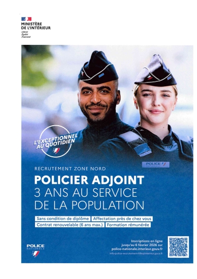 Recrutement Policiers adjoints