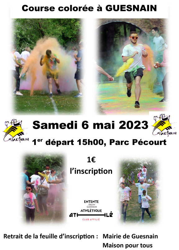 Course colorée à Guesnain le samedi 6 mai 2023