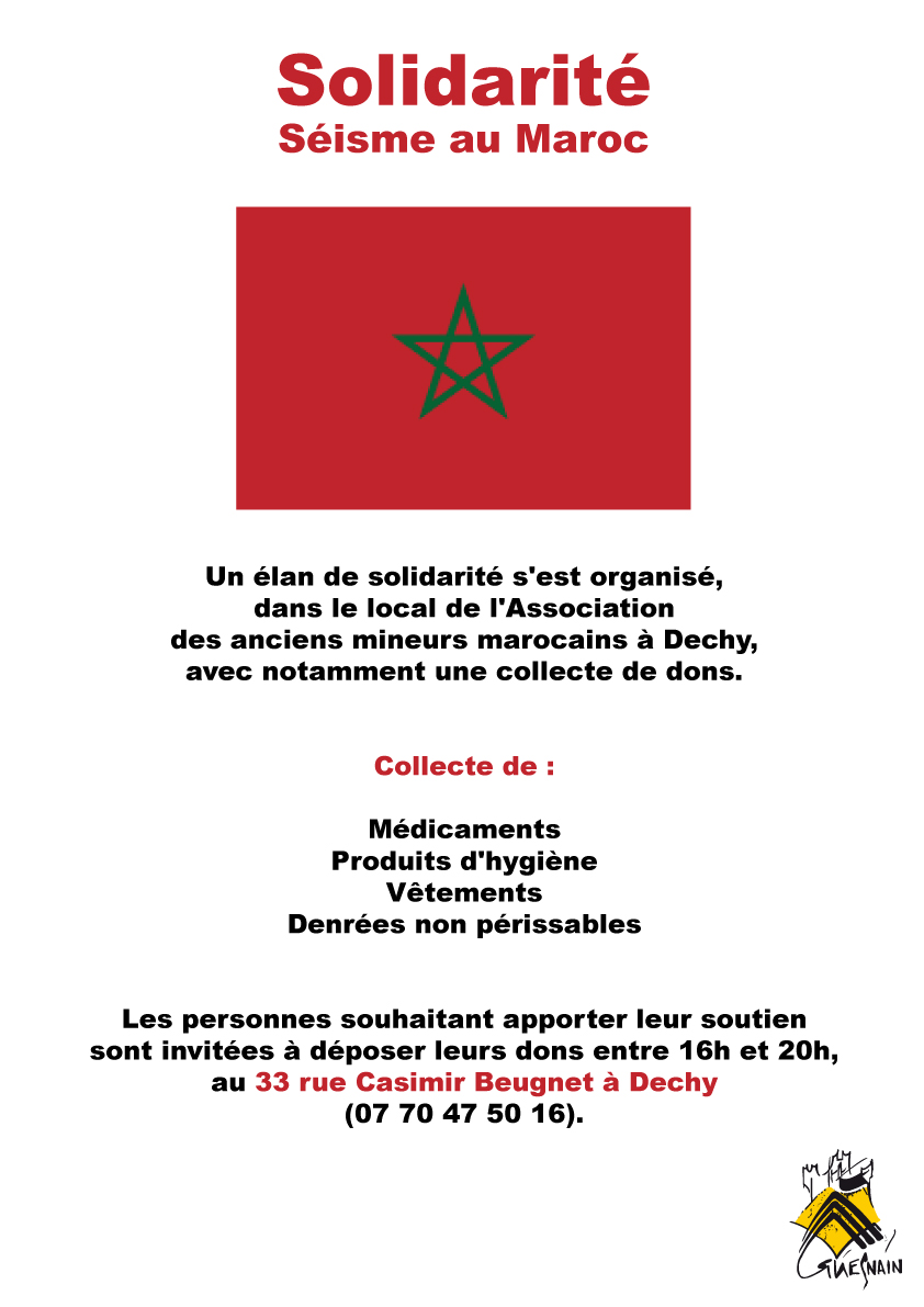 Solidarité : Séisme au Maroc