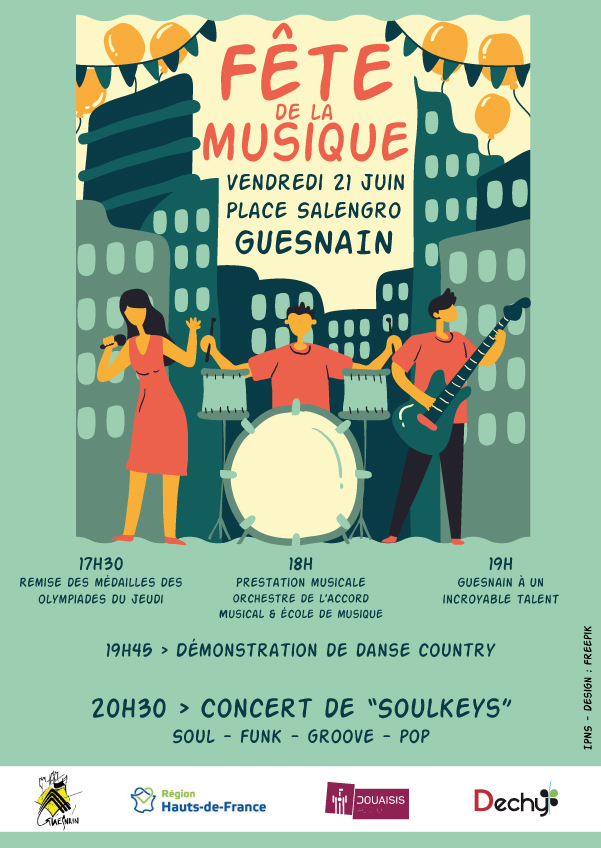 Fête de la musique : vendredi 21 juin sur la place Roger Salengro de Guesnain